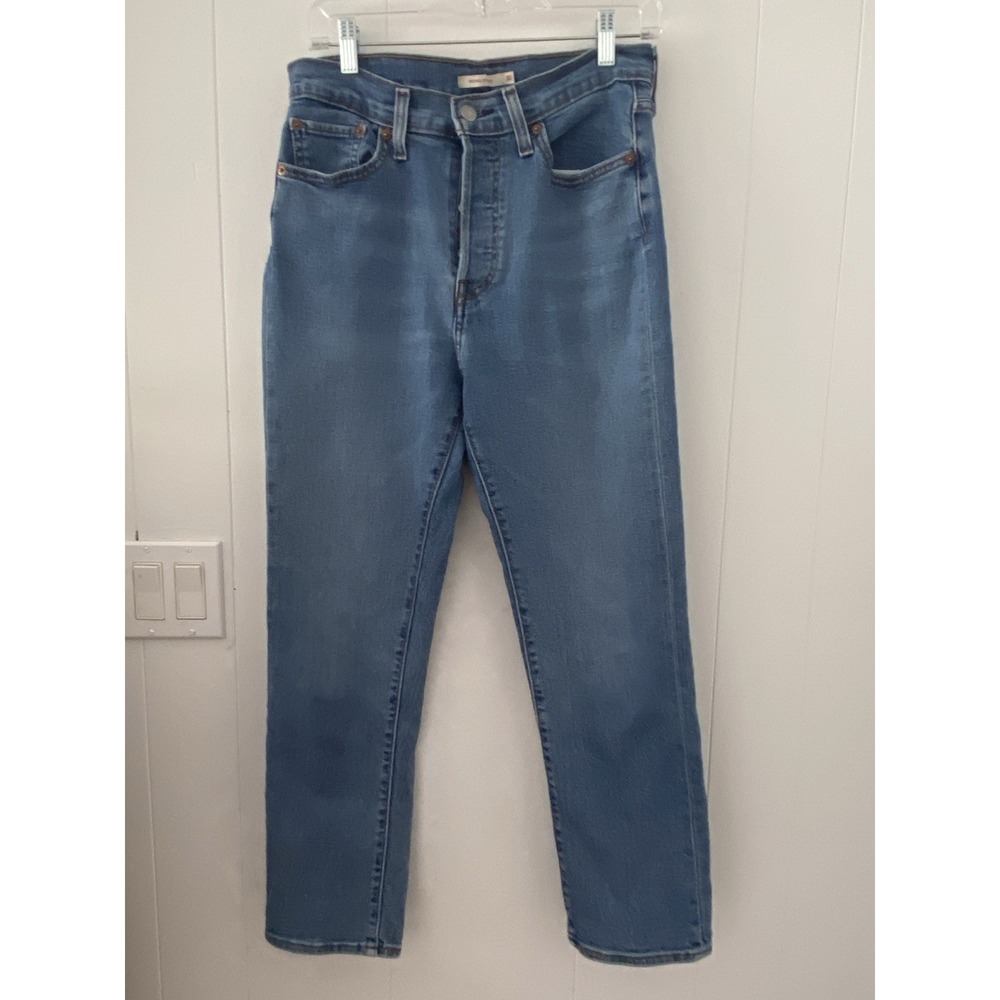 Levi's Wedgie Straight Jeans Womens 30 X 28 High Rise Snug Hip Thigh Buttonfly